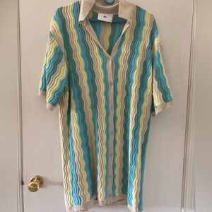 Yellow The Label Yllw Felix Knit Short Sleeved Shirt Women Dress Tropic Size M/L